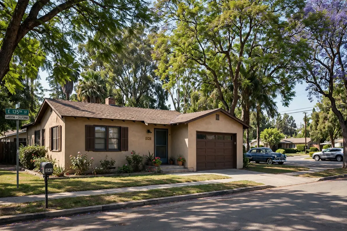 Postwar single story home in Gardena California